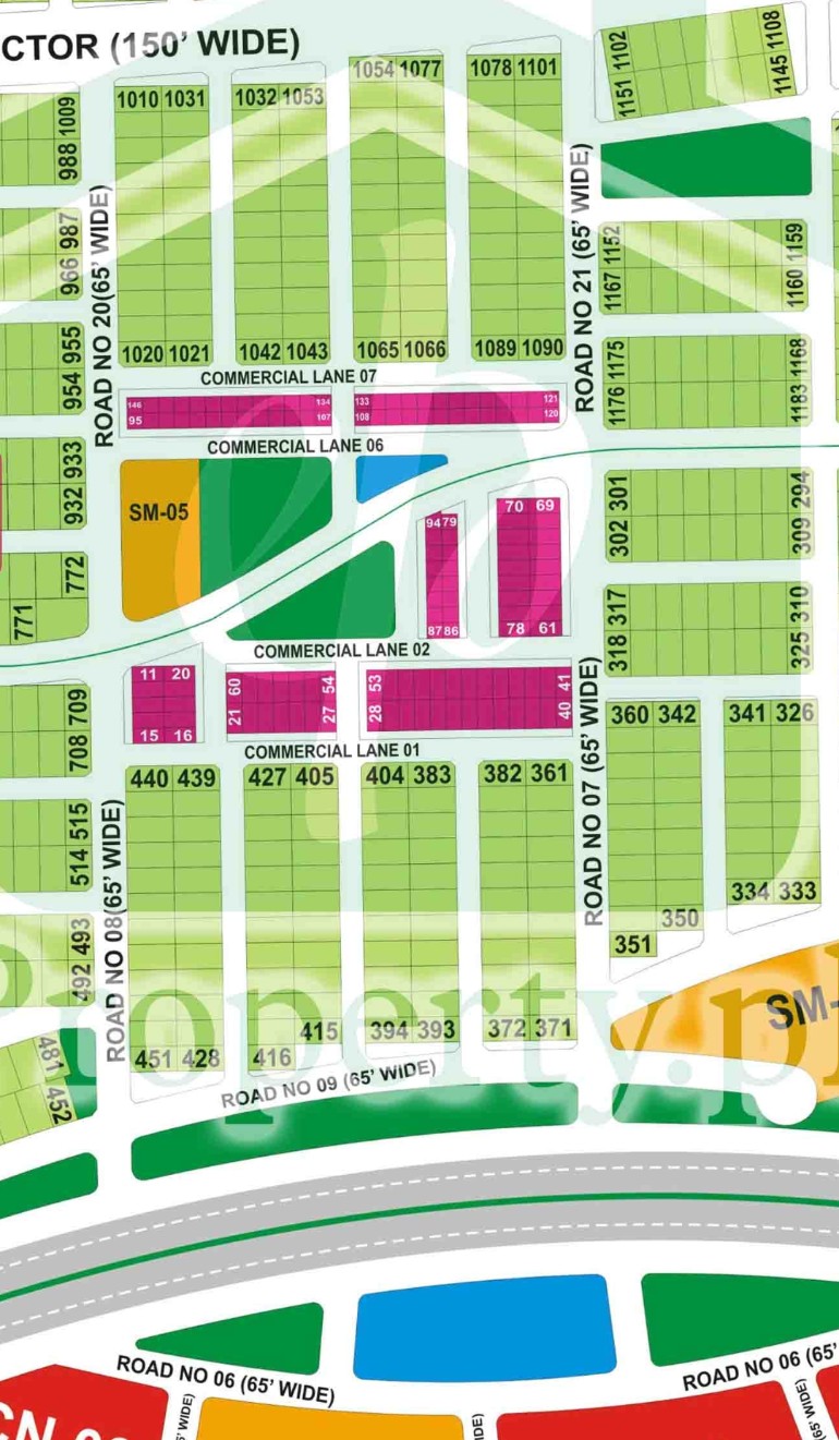 DHA multan phase 1 commercial plot on the map M BLOCK cornor plot